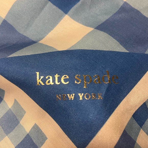Kate Spade Blue and Cream Checkered Scarf - Picture 2 of 5